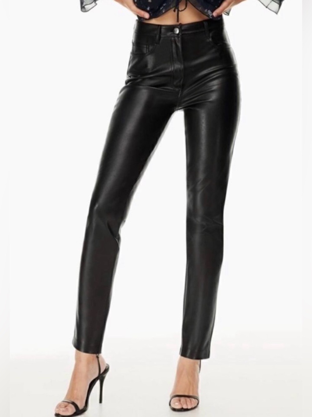 Wilfred Black Faux Leather High-Rise Skinny Pants